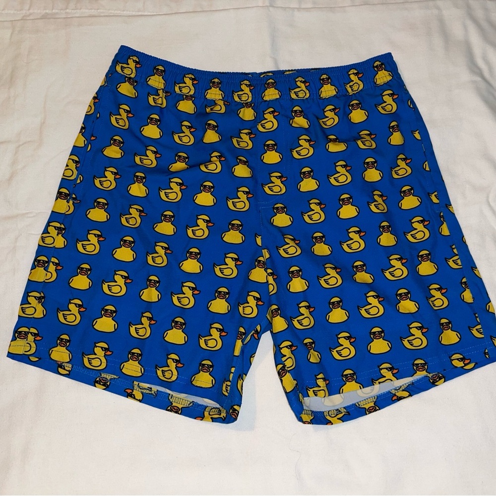 Blue swim trunks with Yellow Ducks